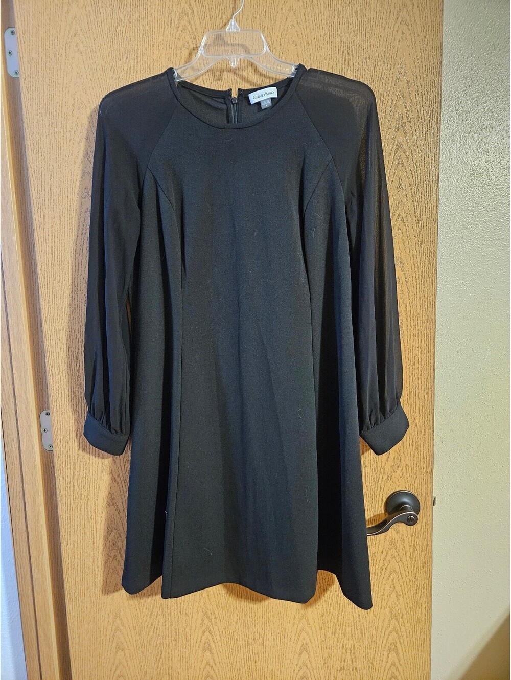 Calvin Klein Illusion-Sleeve-A-Line Dress